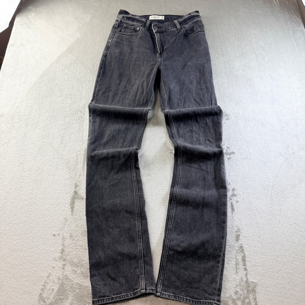 Abercrombie & Fitch The 90s Slim Straight High Rise Jeans Black Women's 26/2L